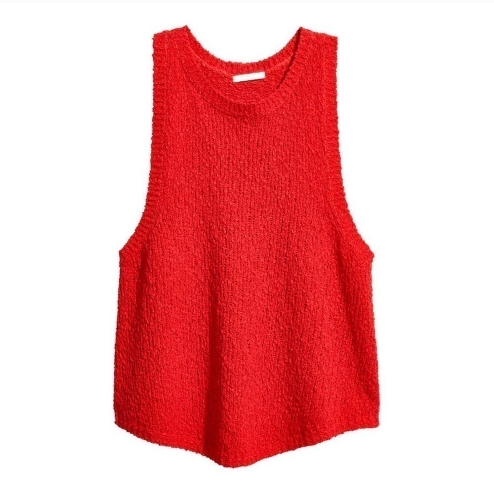 H&M red knit racer back tank size XS